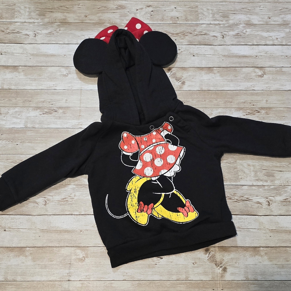Disney Black and Red Minnie Mouse Kids Hoodie 12m